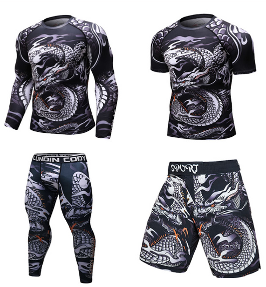 MMA Work Out Compression Rashguard T Shirt M J Fitness