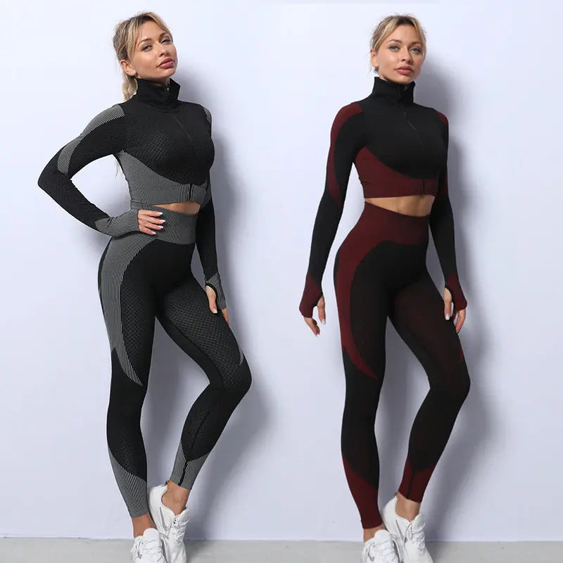 3PCS Yoga Set Seamless Sport Set Women Gym Clothing Leggings Women Crop Top Sports Bra Women Fitness Gym Set Womens Outfits Tracksuit M J Fitness