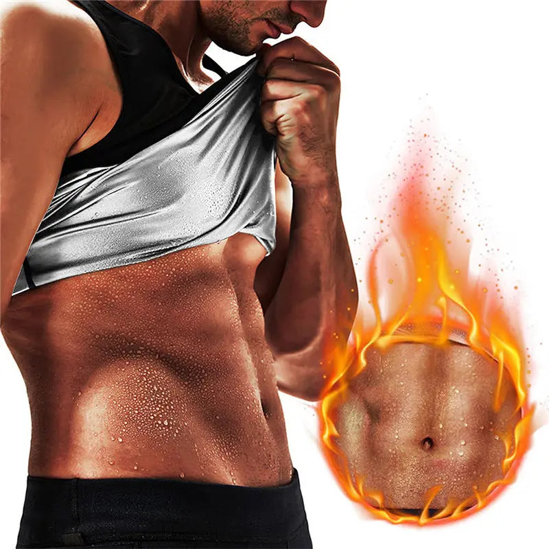 Fitness Corset Men's Shapewear Heat Trapping Shirt Sweat Body Shaper Vest Bodysuit M J Fitness