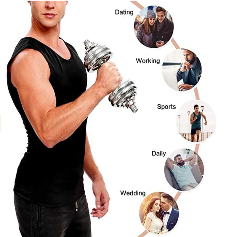 Fitness Corset Men's Shapewear Heat Trapping Shirt Sweat Body Shaper Vest Bodysuit M J Fitness