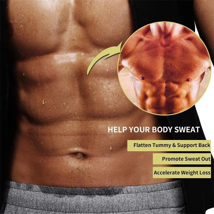 Fitness Men Shapewear Sauna Vest Waist Trainer Double Belt Sweat Shirt Corset Top Body Shaper M J Fitness