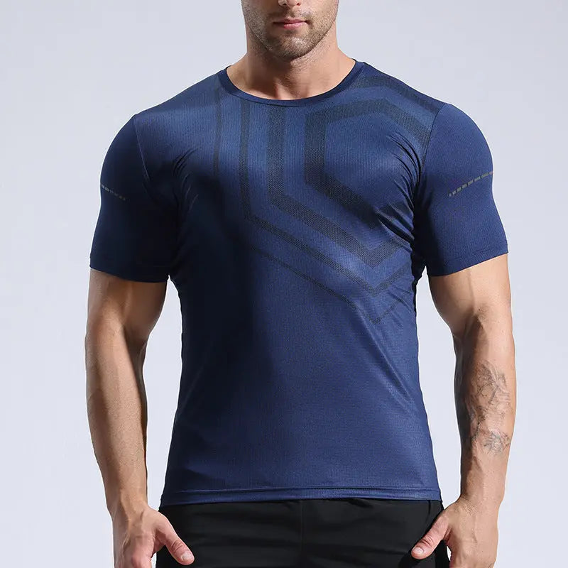Quick-drying T-shirt Fitness Clothes Men's Summer Running Muscle Training Tops M J Fitness