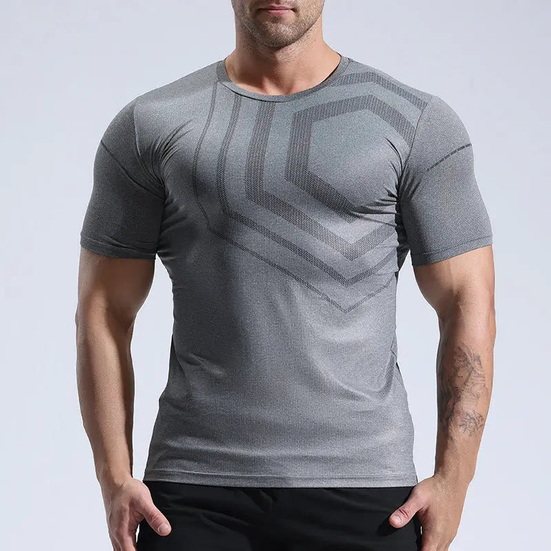 Quick-drying T-shirt Fitness Clothes Men's Summer Running Muscle Training Tops M J Fitness