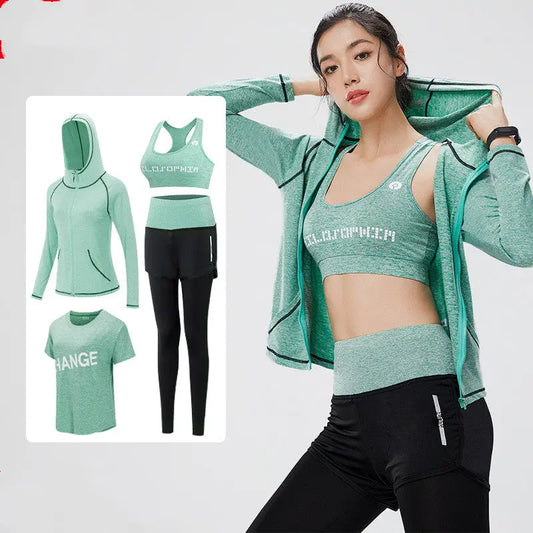 Running gym Yoga suit Four-piece suit M J Fitness