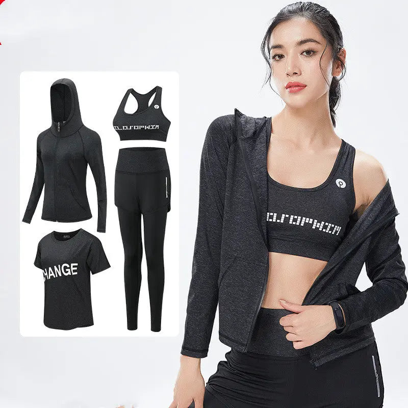 Running gym Yoga suit Four-piece suit M J Fitness