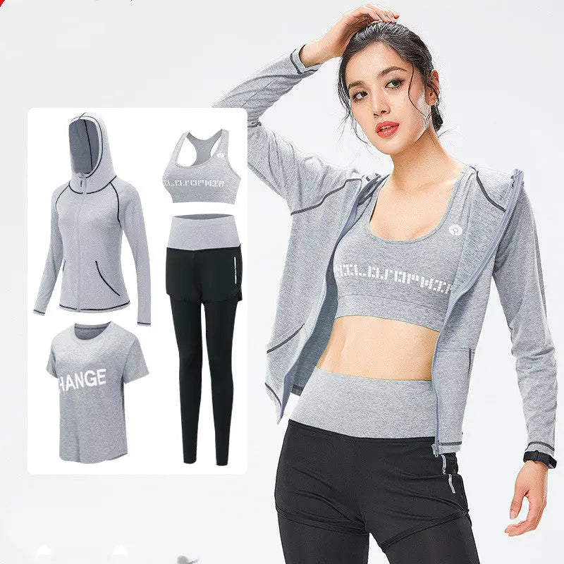 Running gym Yoga suit Four-piece suit M J Fitness
