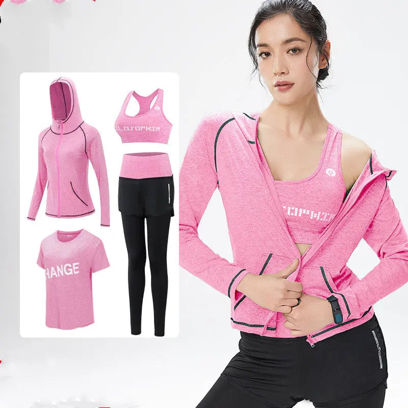 Running gym Yoga suit Four-piece suit M J Fitness