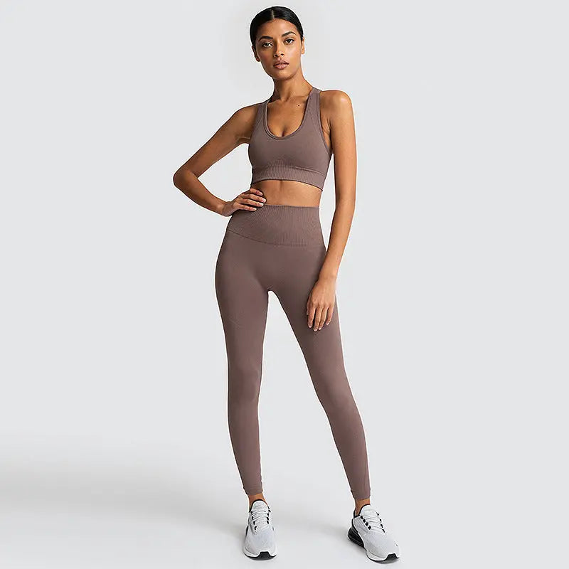 Seamless Gym Set Nylon Woman Sportswear M J Fitness