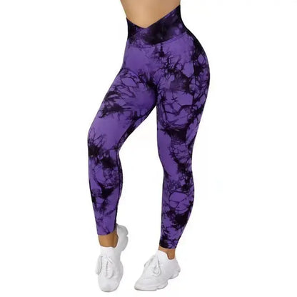 Seamless Tie Dye Leggings Women Yoga Pants Push Up Sport Fitness Running Gym Leggings M J Fitness