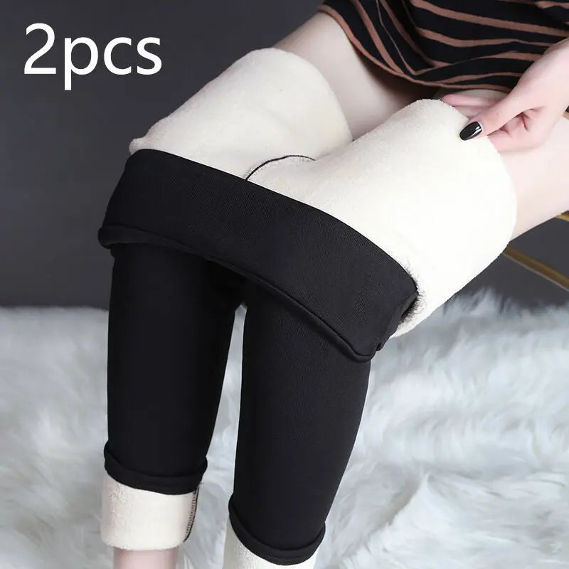 Winter Leggings Warm Thick High Stretch Lamb Cashmere Leggins Skinny Fitness Woman Pants M J Fitness