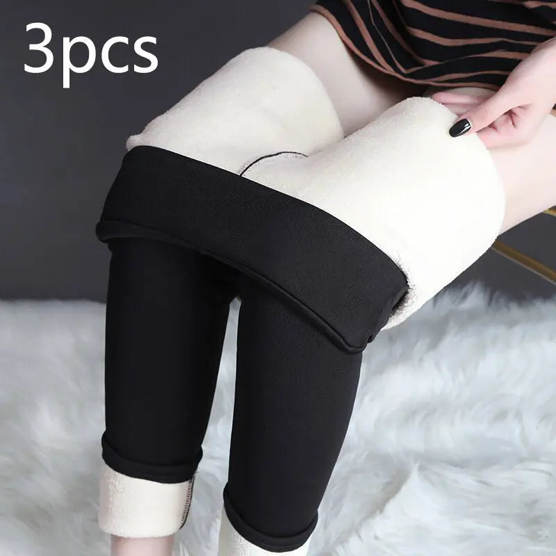 Winter Leggings Warm Thick High Stretch Lamb Cashmere Leggins Skinny Fitness Woman Pants M J Fitness