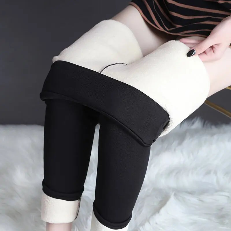 Winter Leggings Warm Thick High Stretch Lamb Cashmere Leggins Skinny Fitness Woman Pants M J Fitness
