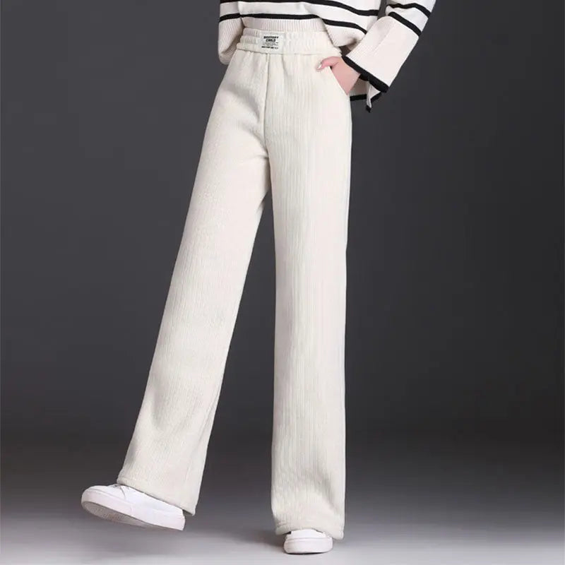 Winter Wide-leg Fleece Sweatpants - M J Fitness
