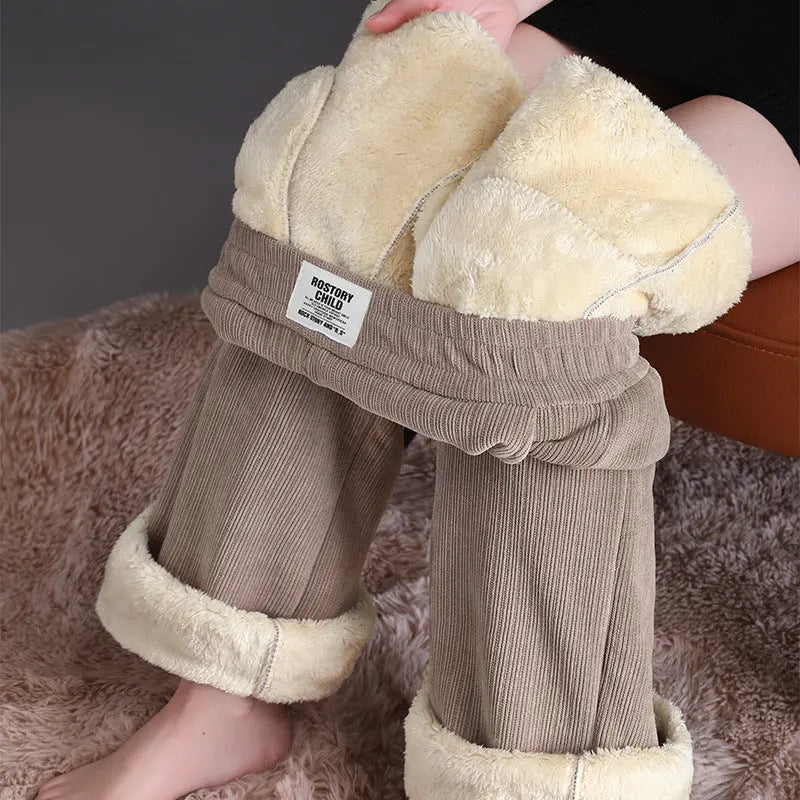 Winter Wide-leg Fleece Sweatpants - M J Fitness