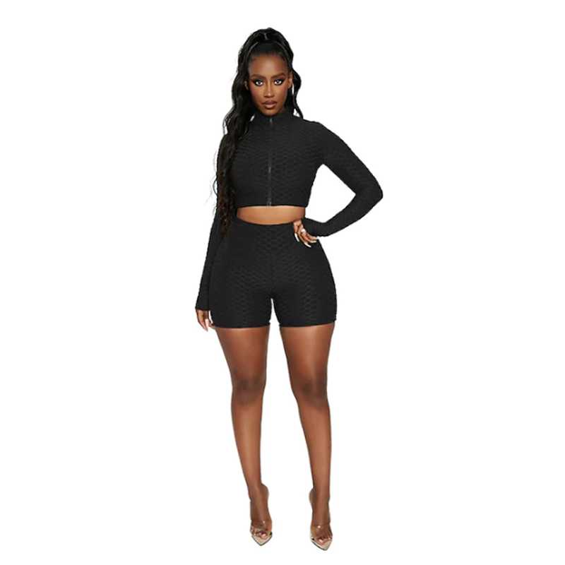 Women's Tracksuit Yoga Fitness Suit Activewear Set Tummy Control Butt Lift Long Sleeve Sport Clothing M J Fitness