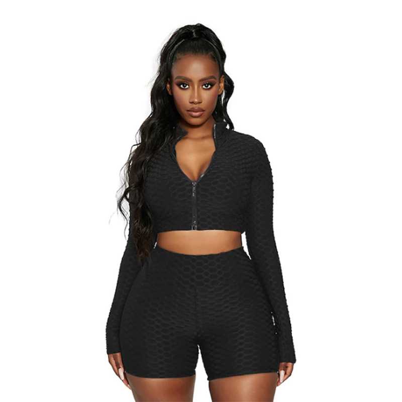 Women's Tracksuit Yoga Fitness Suit Activewear Set Tummy Control Butt Lift Long Sleeve Sport Clothing M J Fitness