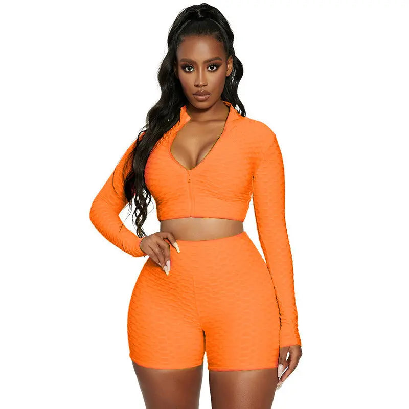 Women's Tracksuit Yoga Fitness Suit Activewear Set Tummy Control Butt Lift Long Sleeve Sport Clothing M J Fitness