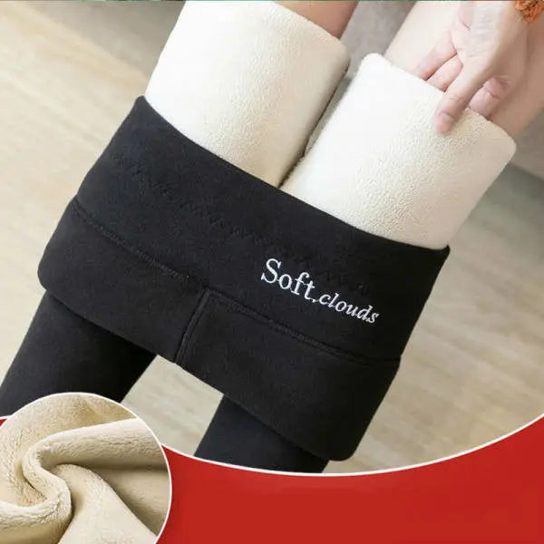 Women's High Waist Plus Velvet Thick Slim Slimming Leggings M J Fitness