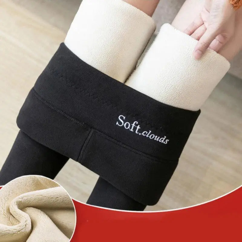 Women's High Waist Plus Velvet Thick Slim Slimming Leggings M J Fitness
