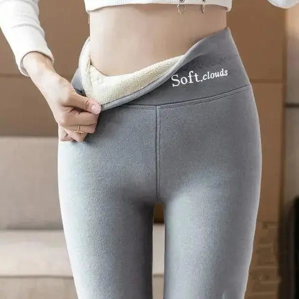 Women's High Waist Plus Velvet Thick Slim Slimming Leggings M J Fitness