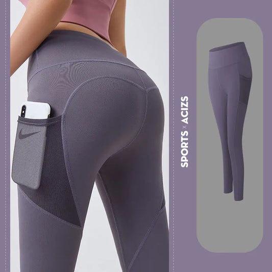 Yoga Pants Women With Pocket Leggings Sport Girl Gym Leggings Women Tummy Control Jogging Tights Female Fitness Pants M J Fitness