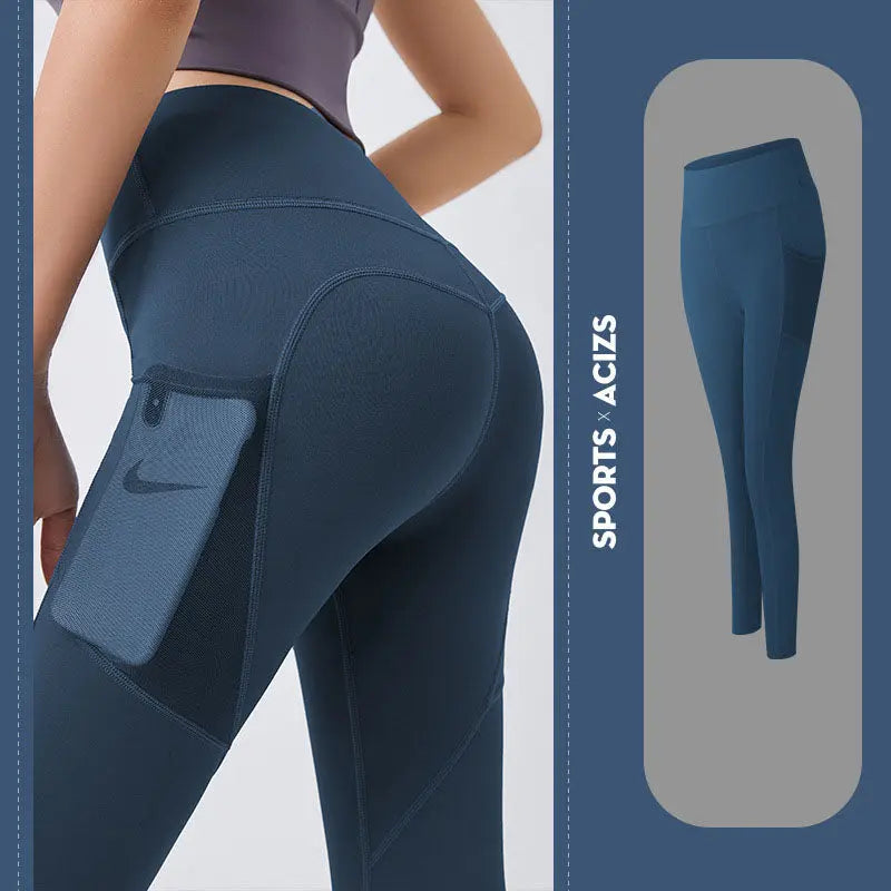 Yoga Pants Women With Pocket Leggings Sport Girl Gym Leggings Women Tummy Control Jogging Tights Female Fitness Pants M J Fitness