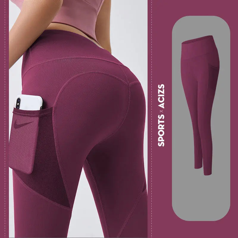 Yoga Pants Women With Pocket Leggings Sport Girl Gym Leggings Women Tummy Control Jogging Tights Female Fitness Pants M J Fitness