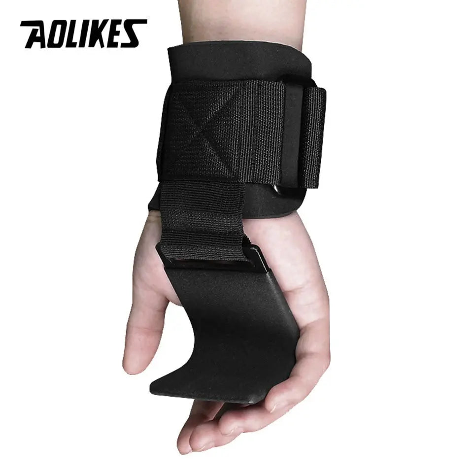 AOLIKES Weight Lifting-Hook Hand-Bar Wrist Straps Glove Weightlifting Strength Training Gym Fitness Hook Weight Lifting Gloves M J Fitness