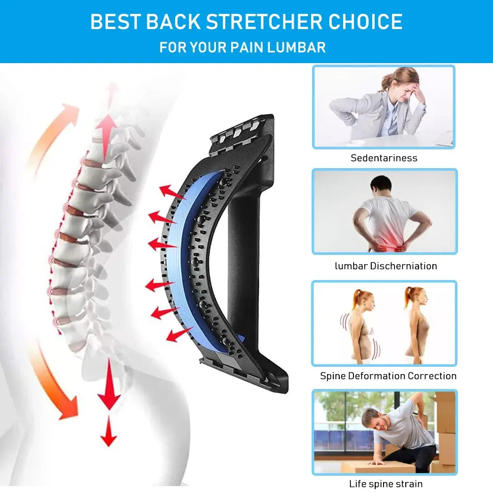 Back Massager Stretcher Support Lumbar Relief Back Stretcher Fitness Massage Equipment M J Fitness