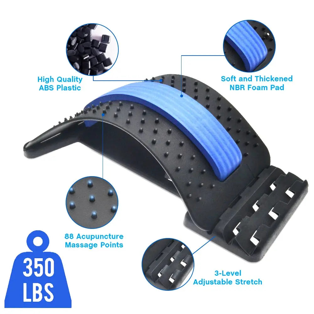 Back Massager Stretcher Support Lumbar Relief Back Stretcher Fitness Massage Equipment M J Fitness