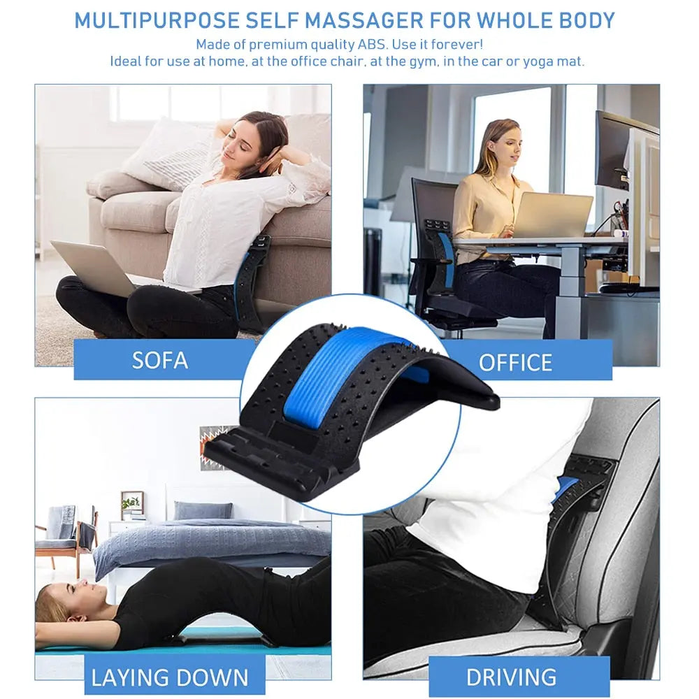 Back Massager Stretcher Support Lumbar Relief Back Stretcher Fitness Massage Equipment M J Fitness