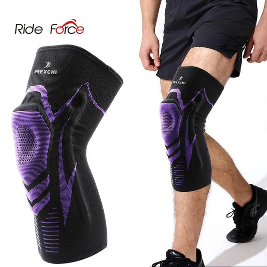 Basketball Knee Pads with Support Silicon Padded Elastic Non-slip Patella Brace Kneepad for Fitness Gear Protector Tennis M J Fitness