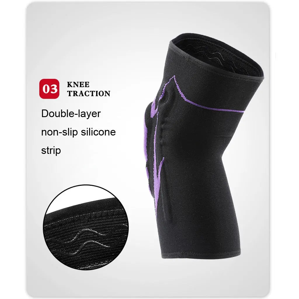 Basketball Knee Pads with Support Silicon Padded Elastic Non-slip Patella Brace Kneepad for Fitness Gear Protector Tennis M J Fitness
