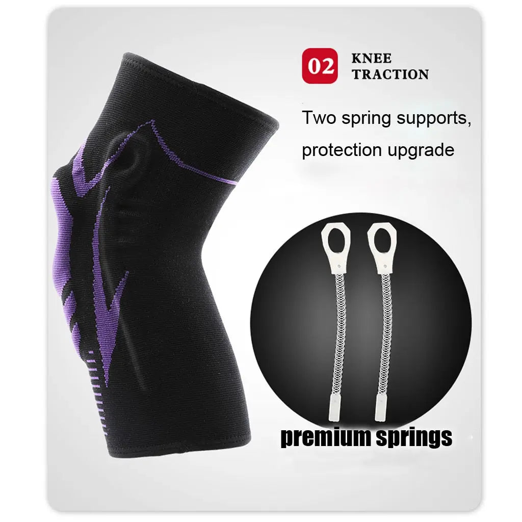 Basketball Knee Pads with Support Silicon Padded Elastic Non-slip Patella Brace Kneepad for Fitness Gear Protector Tennis M J Fitness