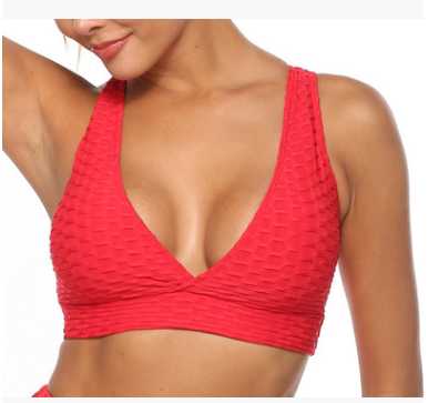 Bra Women Push Up Fitness Tank Tops Deep V-neck Backless Breathable Bra Workout Underwear Women M J Fitness