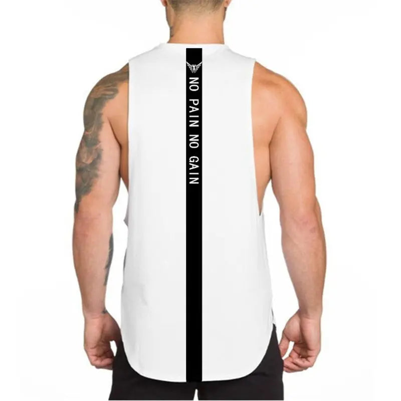 Brand Fitness Clothing Men's Summer Sports Running Vest No Pain No Gain M J Fitness