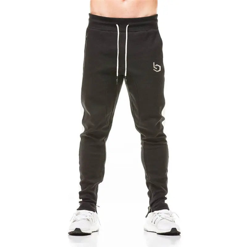 Cotton Men Jogger sportswear Pants Casual Elastic cotton Mens Fitness Workout Pants skinny Sweatpants Trousers Jogger Pants M J Fitness