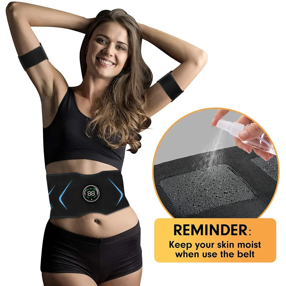 EMS Electric Abdominal Body Slimming Belt Waist Band Smart Abdomen Muscle Stimulator Abs Trainer Fitness Lose Weight Fat Burn M J Fitness