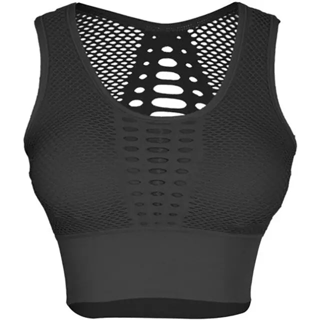 Fitness Shockproof Mesh Sports Bra M J Fitness