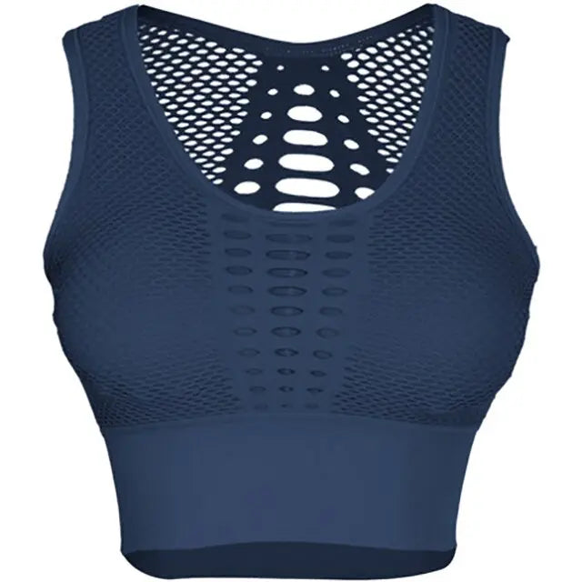 Fitness Shockproof Mesh Sports Bra M J Fitness