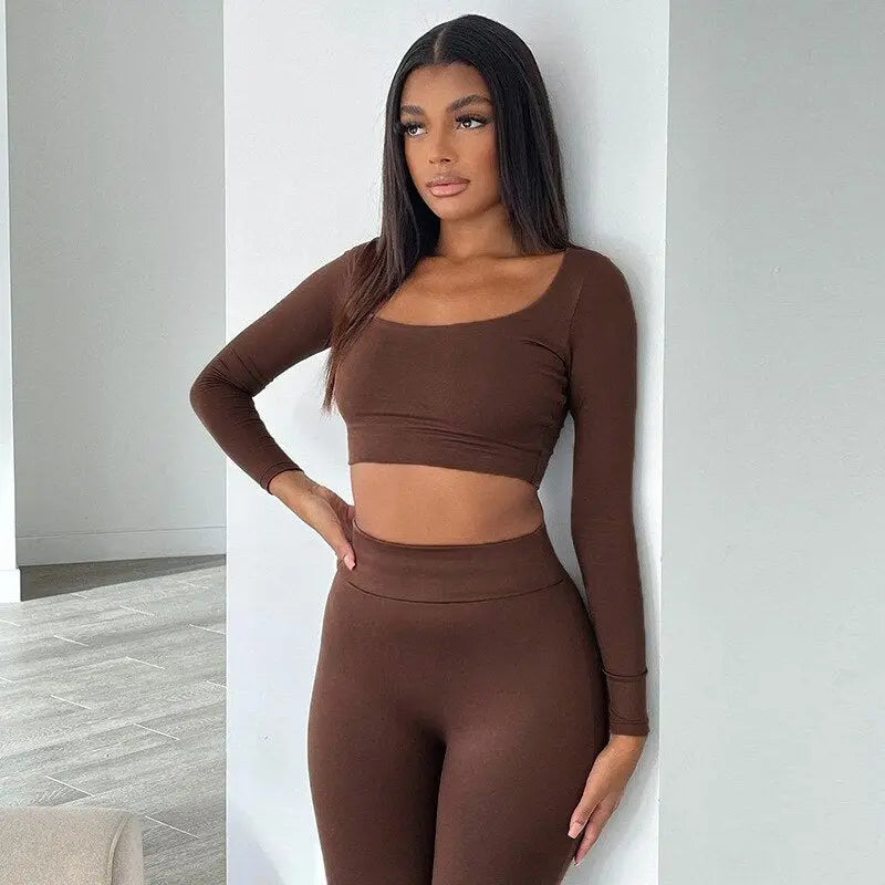 Gym Crop Tank Top Leggings Set M J Fitness