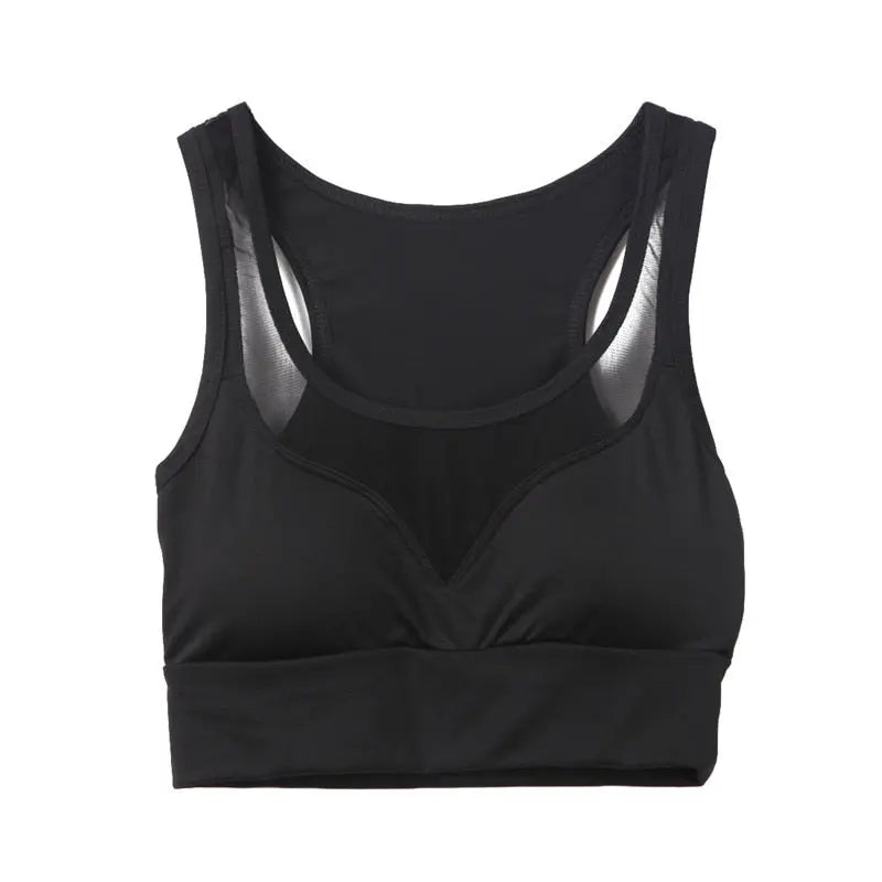 Hot Wholesale Women Mesh Patchwork Sports Bra Tank Tops Bodycon Slim Gym Sports Clothing Bustier Vest Crop Tops Bralette Blouses M J Fitness