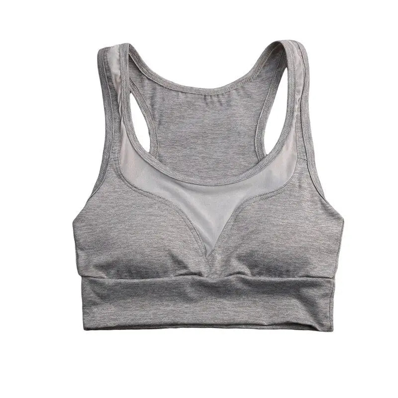 Hot Wholesale Women Mesh Patchwork Sports Bra Tank Tops Bodycon Slim Gym Sports Clothing Bustier Vest Crop Tops Bralette Blouses M J Fitness
