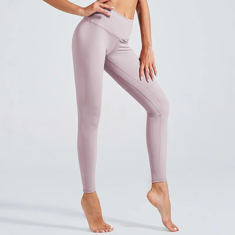 Kaminsky Soft Naked-Feel Athletic Fitness Leggings Women Stretchy High Waist Gym Sport Pant High Quality Nylon Cross Belt Leggin M J Fitness