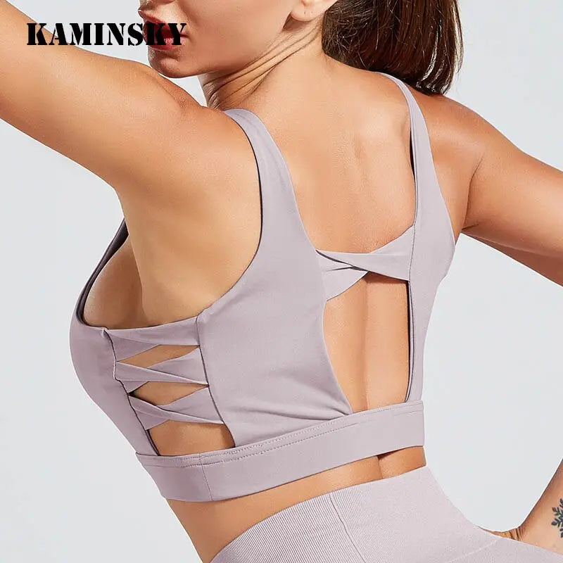Kaminsky Sports Tank Top Women New Breathable Fitness Top Women Shockproof Sports Bra Workout Running Casual Wear Patchwork Top M J Fitness