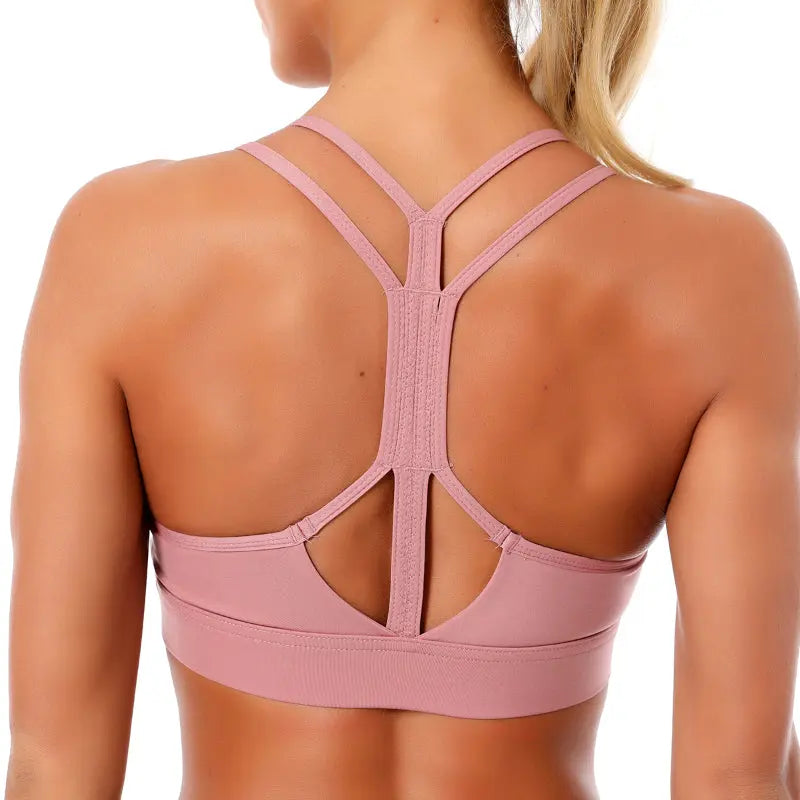 Kaminsky Women Sport Bra Gathered Running Fitness Gym Shockproof Bra High Elasticity Breathable Sweat Tank Top Athletic Vest M J Fitness