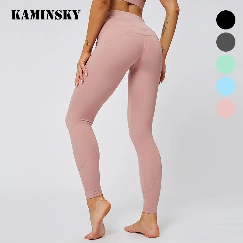 Kaminsky Women Super Soft Sexy Hip Fitness Pants Female Stretchy Sport Pants Anti-sweat High Waist Leggins Gym Athletic Legging M J Fitness