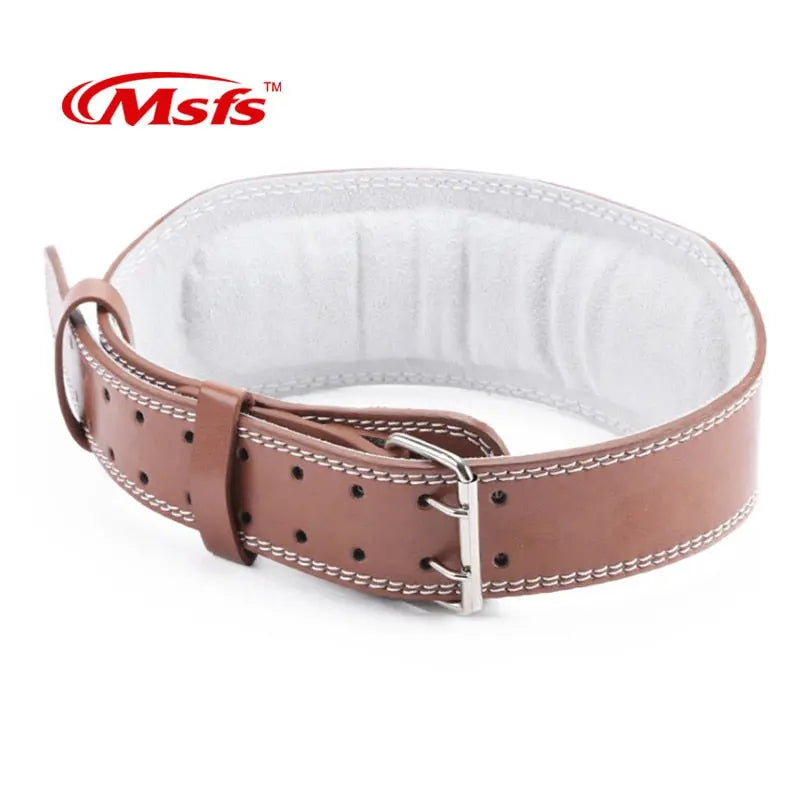 Leather Weightlifting Belt Gym M J Fitness