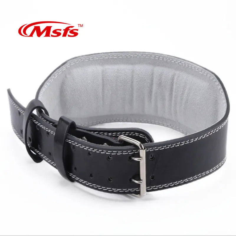 Leather Weightlifting Belt Gym M J Fitness
