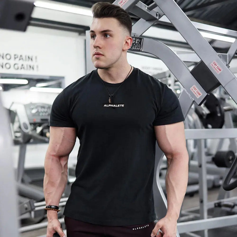 Men Fitted Gym T-Shirt M J Fitness